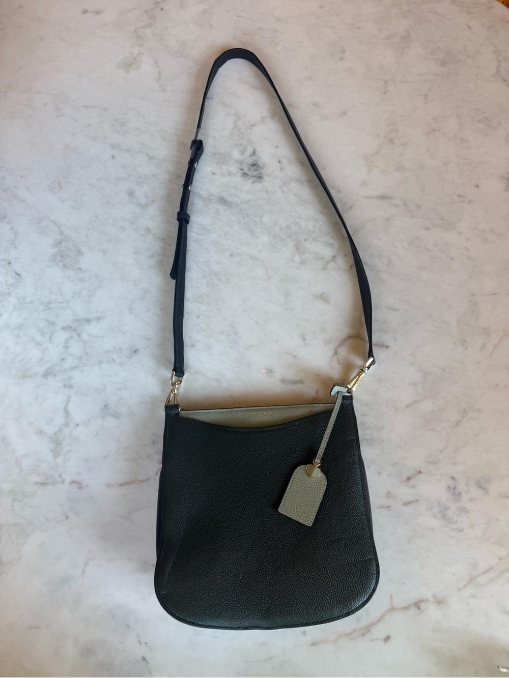 kate spade Margeaux olive green and black leather crossbody